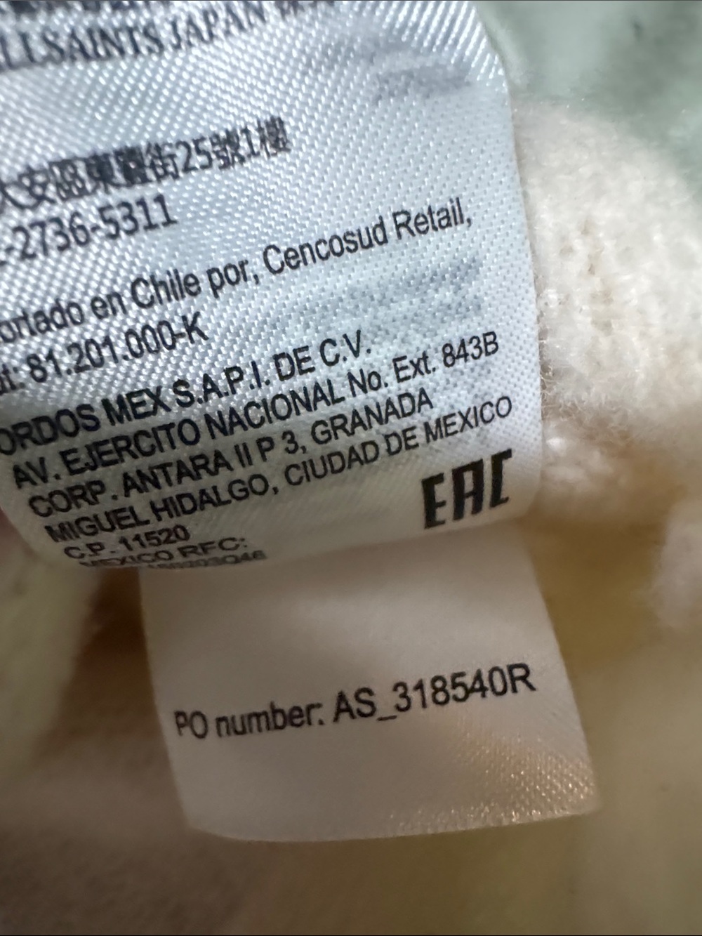 ALLSAINTS Lock Roll Neck Asymmetric Jumper AUTHENTIC BOUTIQUE RETAIL VERSION - Picture 15 of 15